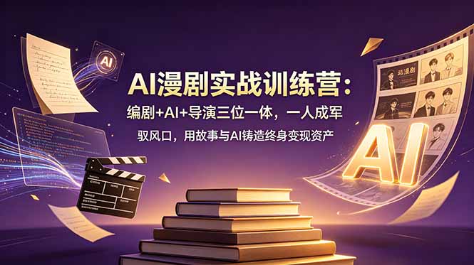 AI漫剧实战训练营：编剧+AI+导演三位一体，一人成军 驭风口，用故事与AI铸造终身变现资产-源创文化