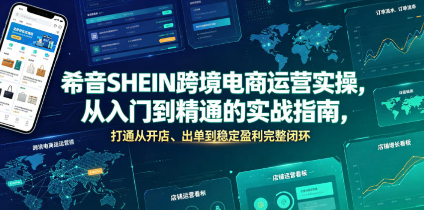 希音SHEIN跨境电商运营实操，从入门到精通的实战指南，打通从开店、出单到稳定盈利完整闭环-源创文化