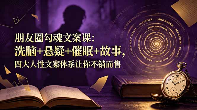 朋友圈勾魂文案课：洗脑+悬疑+催眠+故事，四大人性文案体系让你不销而售-源创文化