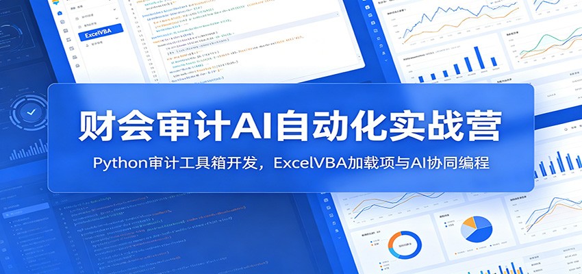 财会审计AI自动化实战营：Python审计工具箱开发，ExcelVBA加载项与AI协同编程-源创文化