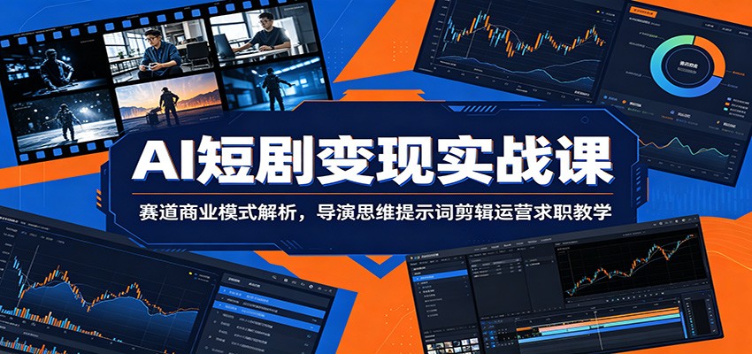 AI短剧变现实战课：赛道商业模式解析，导演思维提示词剪辑运营求职教学-源创文化