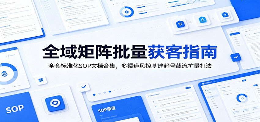 全域矩阵批量获客指南：全套标准化SOP文档合集，多渠道风控基建起号截流扩量打法-源创文化