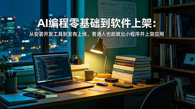 AI编程零基础到软件上架：从安装开发工具到发布上线，普通人也能做出小程序并上架应用商店-源创文化