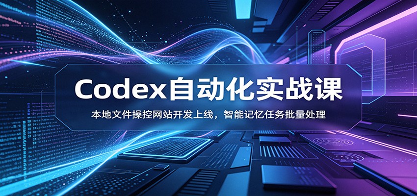 Codex自动化实战课：本地文件操控网站开发上线，智能记忆任务批量处理-源创文化