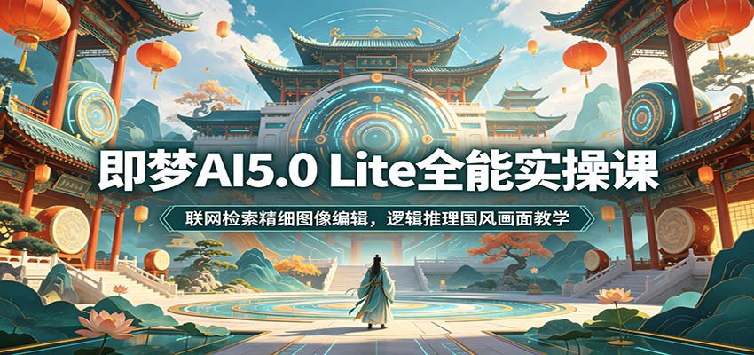 即梦AI5.0 Lite全能实操课：联网检索精细图像编辑，逻辑推理国风画面教学-源创文化