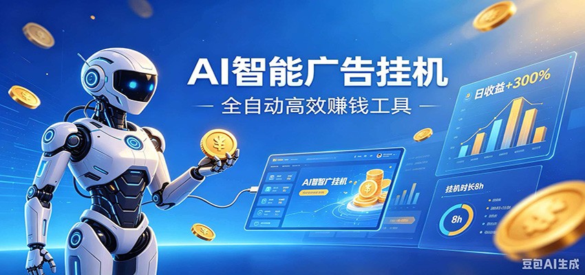 AI智能广告挂机，小白轻松上手，在家自动赚收益-源创文化