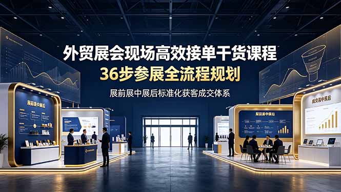 外贸展会现场高效接单干货课程,36步参展全流程规划,展前展中展后标准化获客成交体系-源创文化