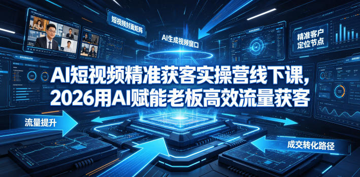 AI短视频精准获客实操营6月10-14号线下课，2026用AI赋能老板高效流量获客-源创文化