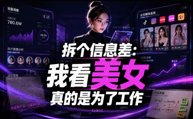 【理直气壮】我给看美女找了一个非常恰当的理由，信息差项目-源创文化