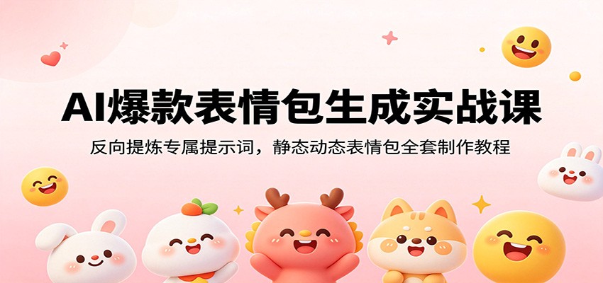 AI爆款表情包生成实战课：反向提炼专属提示词，静态动态表情包全套制作教程-源创文化