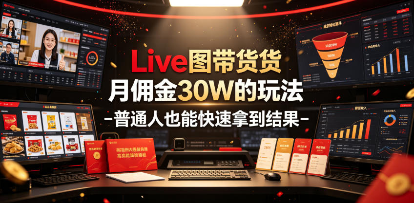 Live图带货月佣金30W的玩法-普通人也能快速拿到结果-源创文化