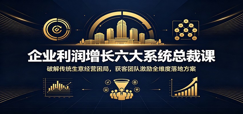 企业利润增长六大系统总裁课：破解传统生意经营困局，获客团队激励全维度落地方案-源创文化