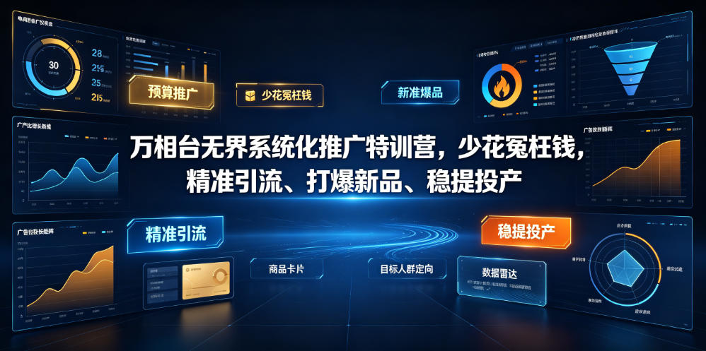 万相台无界系统化推广特训营VI0.0,少花冤枉钱,精准引流、打爆新品、稳提投产(全程录音+字幕)-源创文化