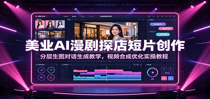 美业AI漫剧探店短片创作：分层生图对话生成教学，视频合成优化实操教程-源创文化