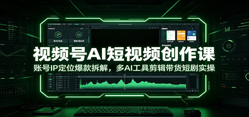 视频号AI短视频创作课：账号IP定位爆款拆解，多AI工具剪辑带货短剧实操-源创文化