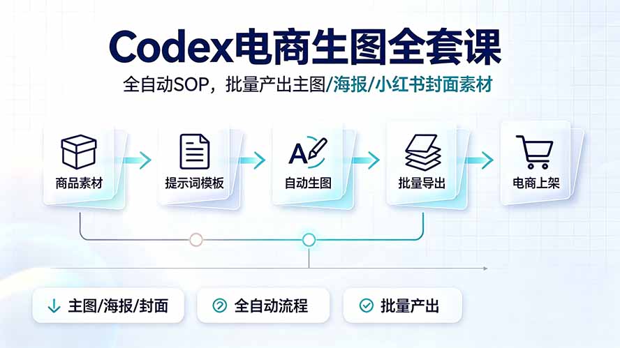 Codex电商生图全套课｜全自动SOP，批量产出主图/海报/小红书封面素材-源创文化