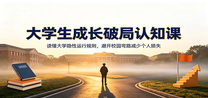 大学生成长破局认知课：读懂大学隐性运行规则，避开校园弯路减少个人损失-源创文化