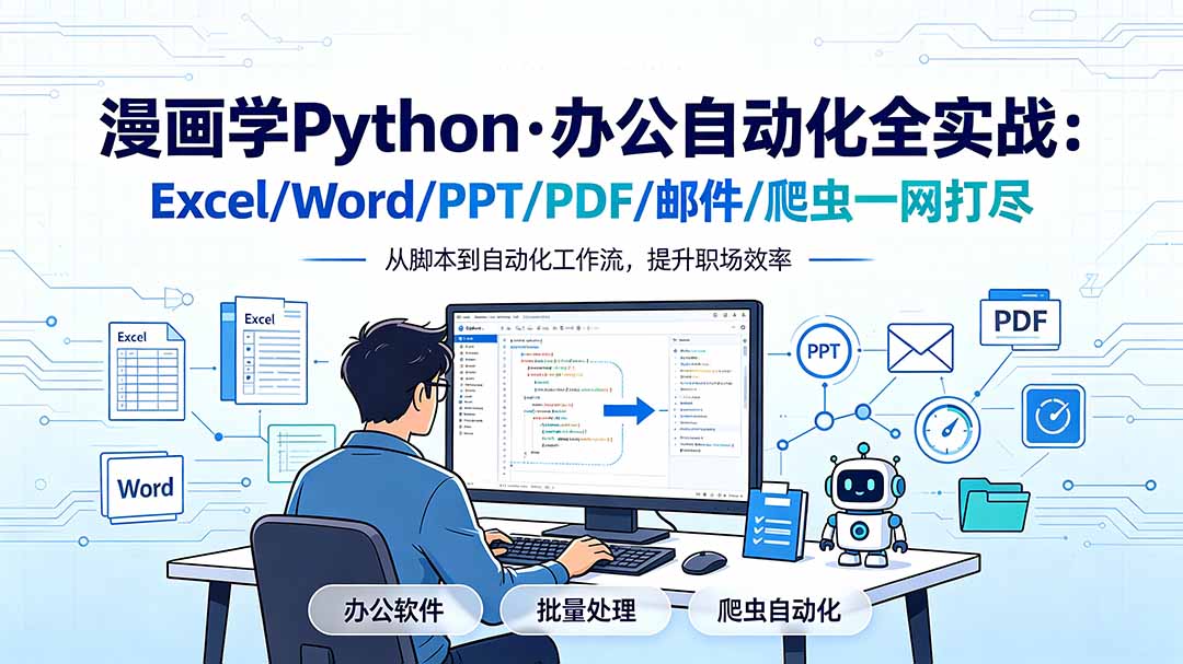 漫画学Python·办公自动化全实战：Excel/Word/PPT/PDF/邮件/爬虫一网打尽-源创文化