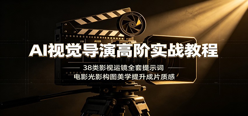 AI视觉导演高阶实战教程：38类影视运镜全套提示词，电影光影构图美学提升成片质感-源创文化