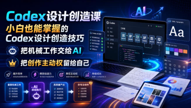 Codex设计创造课，小白也能掌握的Codex设计创造技巧，把机械工作交给AI，把创作主动权留给自己-源创文化