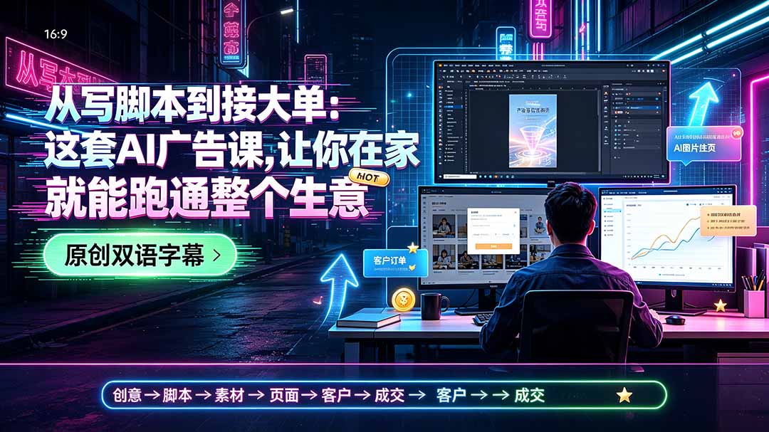 从写脚本到接大单：这套AI广告课，让你在家就能跑通整个生意【原创双语字幕】-源创文化