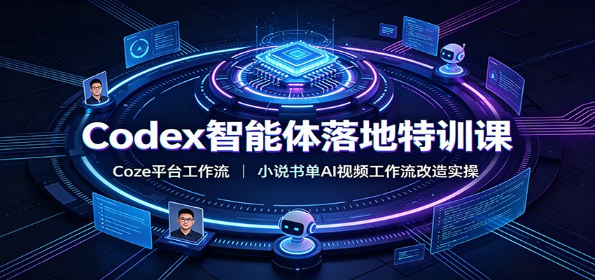 Codex智能体落地特训课：Coze平台工作流，小说书单AI视频工作流改造实操-源创文化