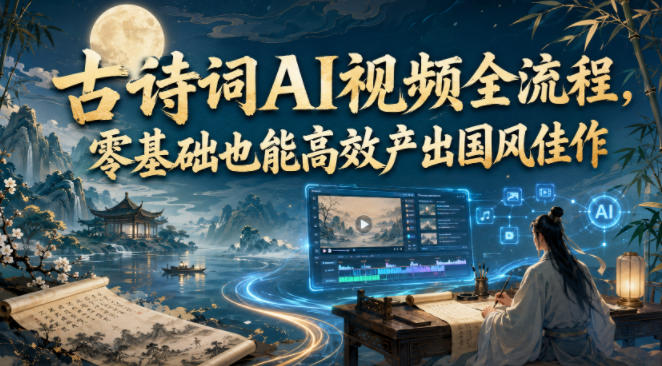 古诗词AI视频全流程，零基础也能高效产出国风佳作-源创文化