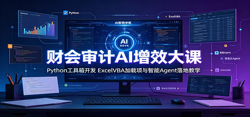 财会审计AI增效大课：Python工具箱开发，ExcelVBA加载项与智能Agent落地教学-源创文化