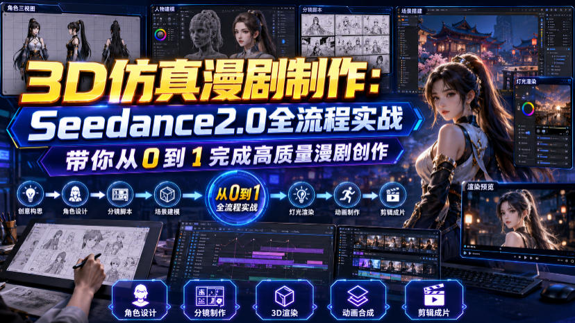 3D仿真漫剧制作：Seedance2.0全流程实战，带你从0到1完成高质量漫剧创作-源创文化