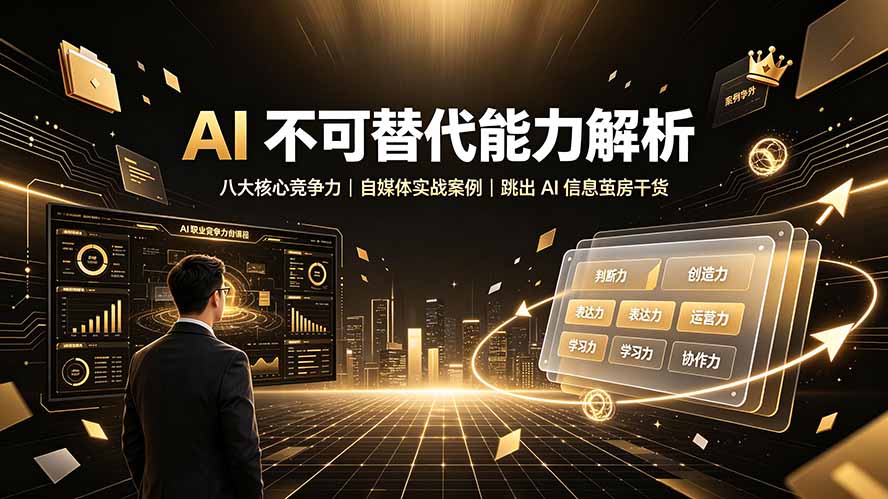付费文章：AI 不可替代能力解析▸八大核心竞争力｜自媒体实战案例｜跳出 AI 信息茧房干货-源创文化
