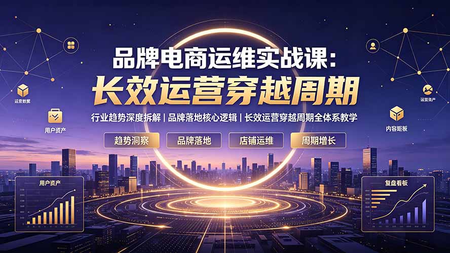 品牌电商运维实战课：行业趋势深度拆解｜品牌落地核心逻辑｜长效运营穿越周期全体系教学-源创文化