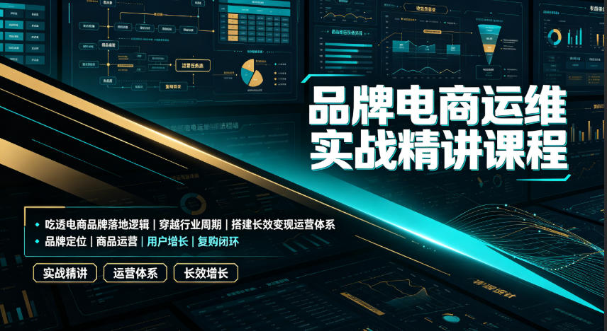 品牌电商运维实战精讲课程｜吃透电商品牌落地逻辑、穿越行业周期、搭建长效变现运营体系-源创文化
