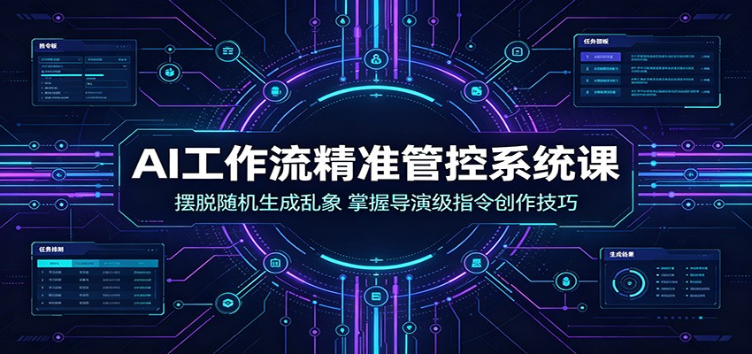 AI工作流精准管控系统课:摆脱随机生成乱象,掌握导演级指令创作技巧-源创文化
