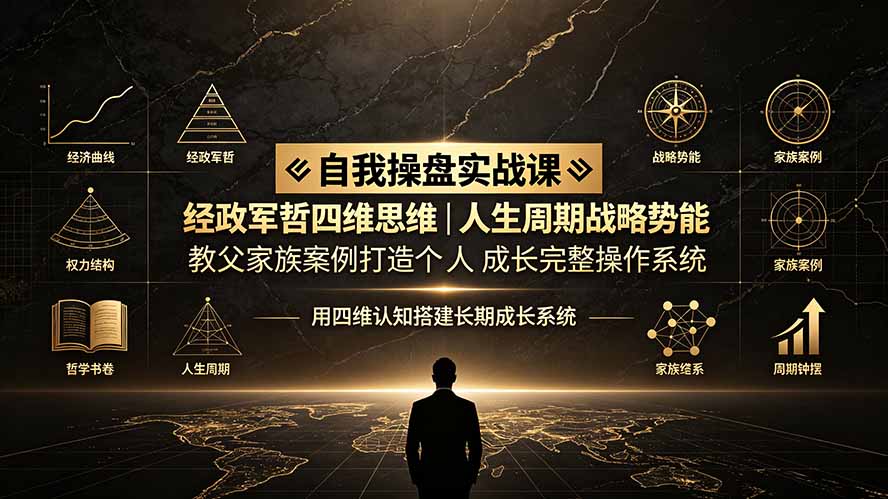 自我操盘实战课：经政军哲四维思维｜人生周期战略势能｜教父家族案例打造个人成长完整操作系统-源创文化