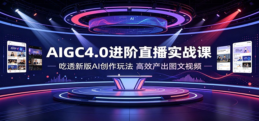 AIGC4.0进阶直播实战课：吃透新版AI创作玩法，高效产出图文视频-源创文化