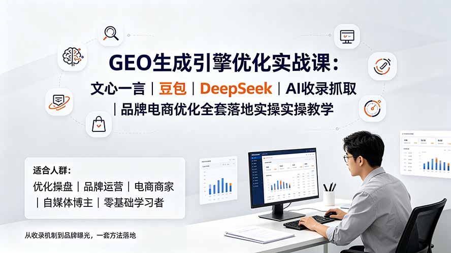 GEO生成引擎优化实战课：文心一言｜豆包｜DeepSeek｜AI收录抓取｜品牌电商优化全套落地实操教学-源创文化