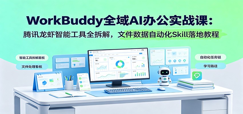 WorkBuddy全域AI办公实战课：腾讯龙虾智能工具全拆解，文件数据自动化Skill落地教程-源创文化
