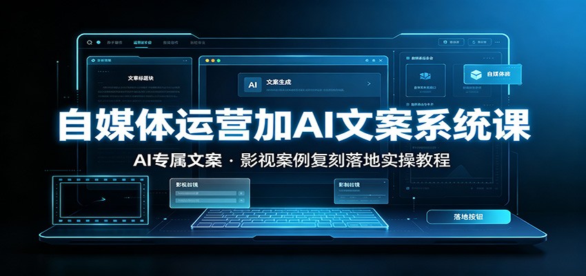自媒体运营加AI文案系统课：：AI专属文案，影视案例复刻落地实操教程-源创文化