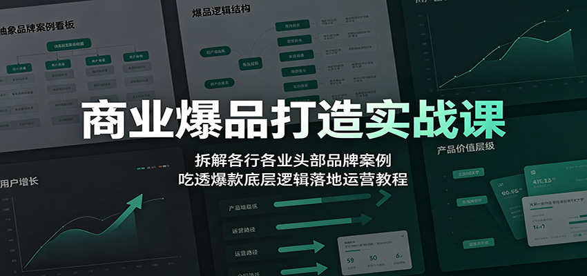 商业爆品打造实战课：拆解各行各业头部品牌案例，吃透爆款底层逻辑落地运营教程-源创文化