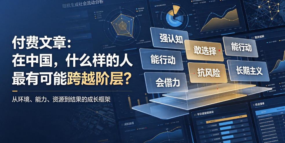 付费文章：在中国，什么样的人最有可能跨越阶层？-源创文化