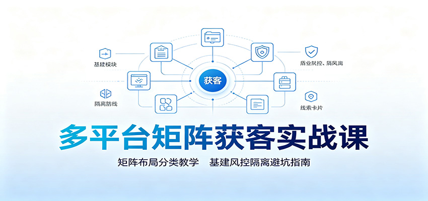 多平台矩阵获客实战课:矩阵布局分类教学,基建风控隔离避坑指南-源创文化