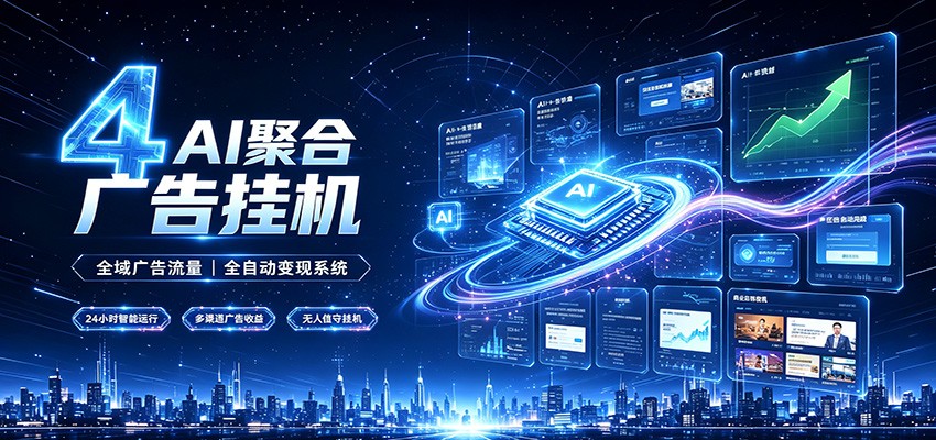 全域广告流量聚合，AI无人挂机稳赚佣金，打造长期稳定被动收入副业-源创文化
