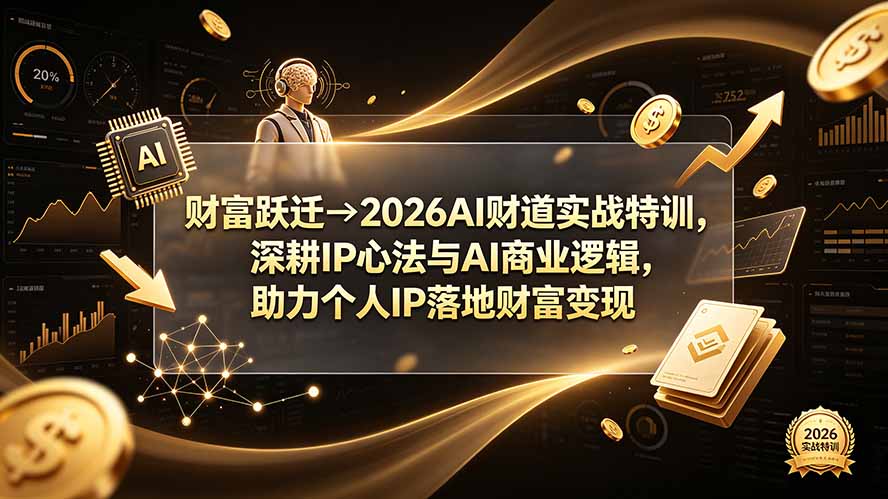 财富跃迁→2026AI财道实战特训，深耕IP心法与AI商业逻辑，助力个人IP落地财富变现-源创文化