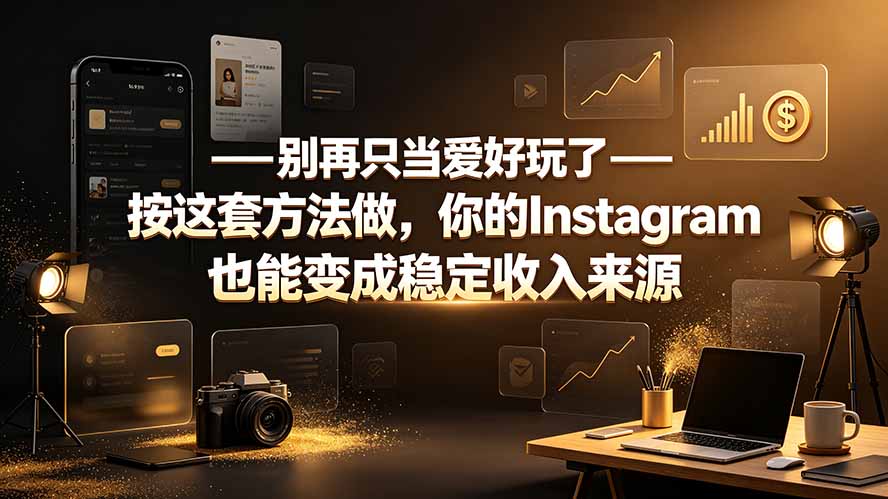 别再只当爱好玩了——按这套方法做，你的Instagram也能变成稳定收入来源-源创文化