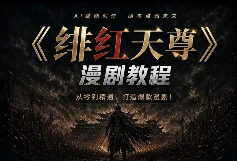 绯红天尊AI漫剧系统教程｜从零入门到精通，工具运用+剧本创作+爆款逻辑+提示词素材+镜头剪辑，全套爆款漫剧落地实战课-源创文化