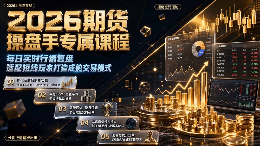 2026期货操盘手专属课程-更新8月,每日实时行情复盘,适配短线玩家打造成熟交易模式-源创文化