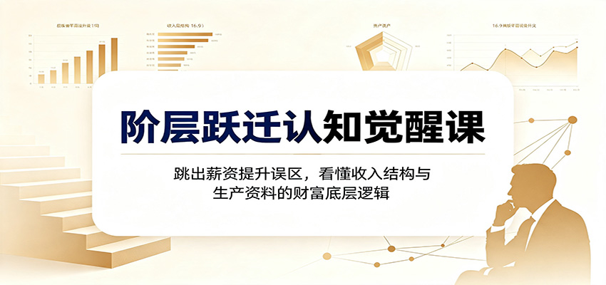 阶层跃迁认知觉醒课:跳出薪资提升误区,看懂收入结构与生产资料的财富底层逻辑-源创文化