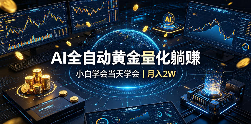 AI全自动黄金量化躺賺：小白学会当天学会，月入2W！【揭秘】-源创文化