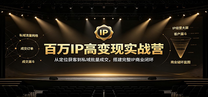 百万IP高变现实战营:从定位获客到私域批量成交,搭建完整IP商业闭环-源创文化