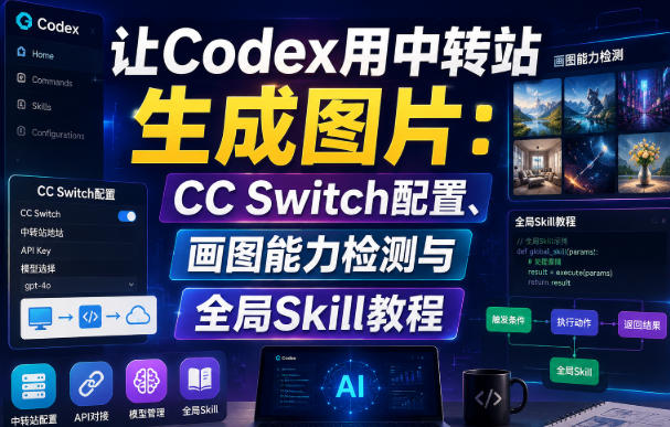 让Codex用中转站生成图片:CC Switch配置、画图能力检测与全局Skill教程-源创文化